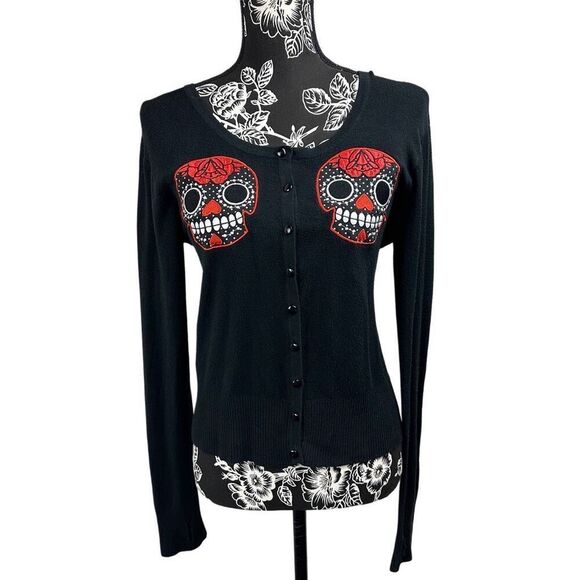 Too Fast “Sugar Skull” Cardigan - Picture 1 of 7